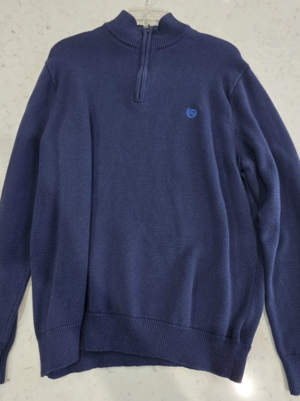 Chaps Navy Blue Quarter-Zip Sweater